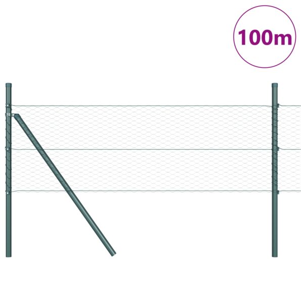 3352741_3.jpg vidaXL Šesťuholníkový plot Zelený 0.8x100 m Oceľ – Obrázok 3