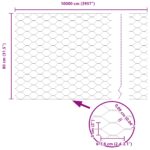 Hexagónový plot vidaXL Zelený 0,8x100 m Oceľ, Plotové stĺpiky vidaXL 13 ks Zelené Ø32 mm 120 cm Pozinkovaná oceľ – Obrázok 13