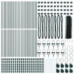 Hexagónový plot vidaXL Zelený 0,8x100 m Oceľ, Plotové stĺpiky vidaXL 13 ks Zelené Ø32 mm 120 cm Pozinkovaná oceľ – Obrázok 4