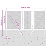 Hexagónový plot vidaXL Zelený 1.2x100 m Oceľ, Plotové stĺpy vidaXL 13 ks Zelené Ø32 mm 170 cm Pozinkovaná oceľ – Obrázok 12