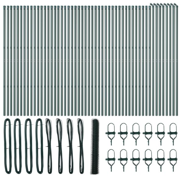 vidaXL Hexagonálna ohrada Zelená 1.2x100 m Oceľ – Obrázok 2