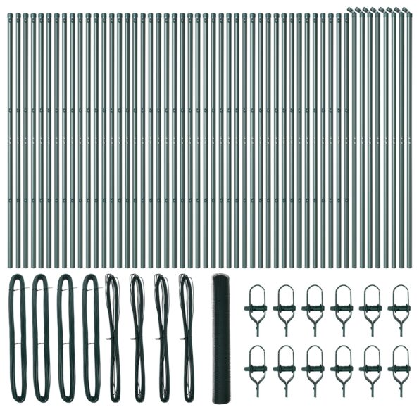 vidaXL hexagonálny plot Zelený 1.4x100 m Oceľ – Obrázok 2