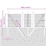 vidaXL Hexagonálne oplotenie Sivé 0.5x10 m Oceľ – Obrázok 12