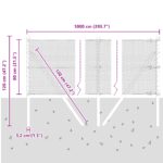 Hexagonálny plot vidaXL Sivý 0.8x10 m Oceľ, Stĺpiky plotu vidaXL 7 ks Sivé Ø32 mm 120 cm Pozinkovaná oceľ – Obrázok 12
