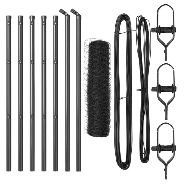 vidaXL Hexagonový Plot Sivý 0.8x10 m Oceľ – Obrázok 2