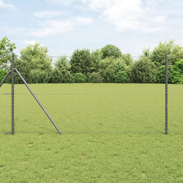 3352780_1.jpg Sivá hexagónová ohrada vidaXL 1 x 10 m z ocele, Sada oplotení vidaXL 7 ks Sivá Ø32 mm 150 cm s pozinkovanej ocele – Obrázok 1