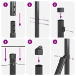 Sivá hexagónová ohrada vidaXL 1 x 10 m z ocele, Sada oplotení vidaXL 7 ks Sivá Ø32 mm 150 cm s pozinkovanej ocele – Obrázok 10
