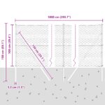 Sivá hexagónová ohrada vidaXL 1 x 10 m z ocele, Sada oplotení vidaXL 7 ks Sivá Ø32 mm 150 cm s pozinkovanej ocele – Obrázok 12