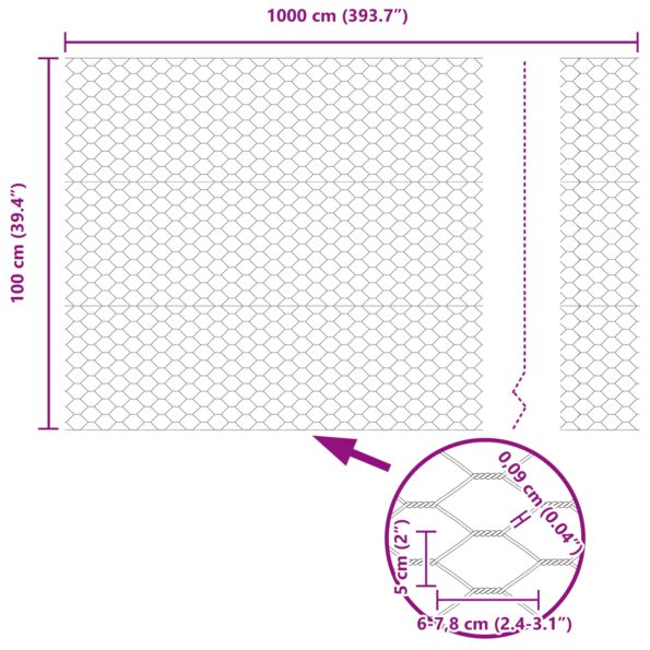 3352780_13.jpg Sivá hexagónová ohrada vidaXL 1 x 10 m z ocele, Sada oplotení vidaXL 7 ks Sivá Ø32 mm 150 cm s pozinkovanej ocele – Obrázok 13