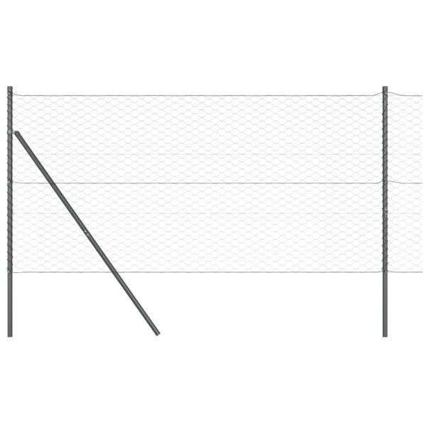 3352780_6.jpg Sivá hexagónová ohrada vidaXL 1 x 10 m z ocele, Sada oplotení vidaXL 7 ks Sivá Ø32 mm 150 cm s pozinkovanej ocele – Obrázok 6