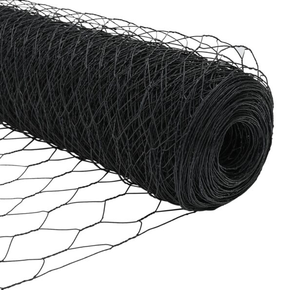 Hexagonový plot vidaXL Sivý 1.4x10 m Ocel, Plotové stĺpiky vidaXL 7 ks Sivé Ø32 mm 190 cm Pozinkovaná oceľ – Obrázok 9