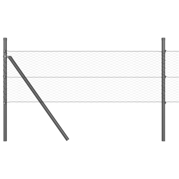 vidaXL hexagonálna ohrada Sivá 0,4x25 m Oceľ – Obrázok 6
