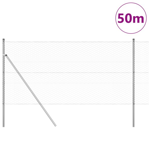 vidaXL hexagonálny plot 1x50 m pozinkovaná oceľ – Obrázok 3