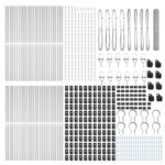 Hexagonálne oplotenie vidaXL 1,2 x 100 m, zinkovaná oceľ, Plotové stĺpiky vidaXL 13 ks Ø32 mm 170 cm zinkovaná oceľ – Obrázok 4