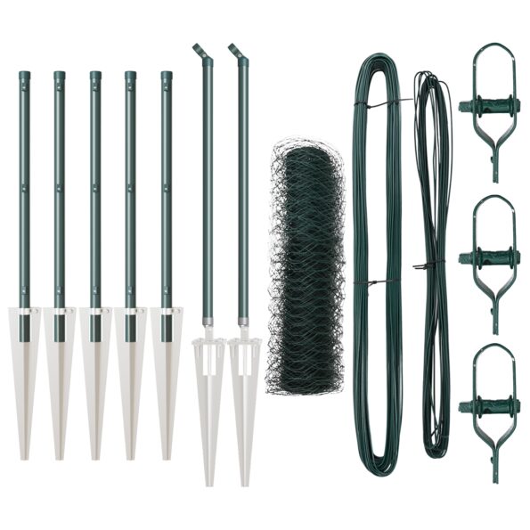 vidaXL Hexagónové oplotenie Zelené 0.6x10 m Oceľ – Obrázok 2