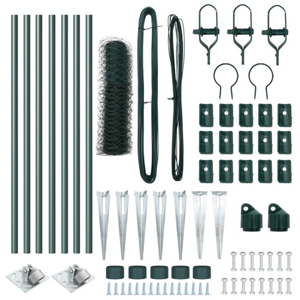 vidaXL Hexagónové oplotenie Zelené 0.6x10 m Oceľ – Obrázok 4