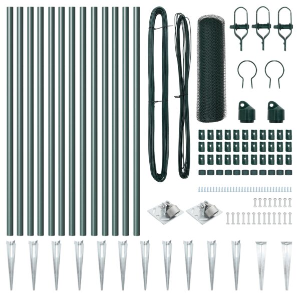 vidaXL súprava oplotenia Sada 2 Lesná zelená Plastom potiahnutý kov – Obrázok 4