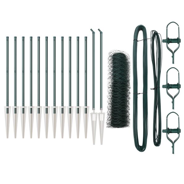 vidaXL Sada plotov Sada 2 Hnedo-zelená Pozinkovaná oceľ 25 x 0.5 m – Obrázok 2