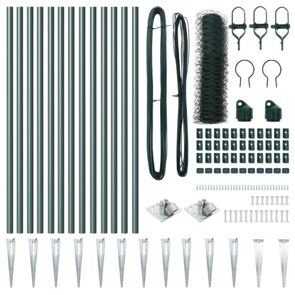 vidaXL Sada plotov Sada 2 Hnedo-zelená Pozinkovaná oceľ 25 x 0.5 m – Obrázok 4