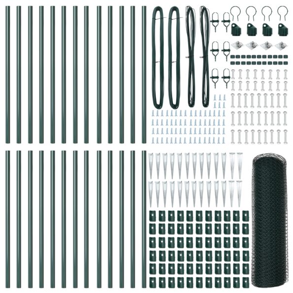 vidaXL Hexagonový plot Zelený 0.4x50 m Oceľ – Obrázok 4