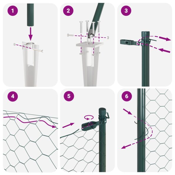 vidaXL Hexagonálny plot Zelený 0.6x100 m Oceľ – Obrázok 12