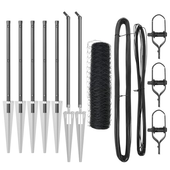 vidaXL Hexagonálne oplotenie Sivé 0.8x10 m Oceľ – Obrázok 2