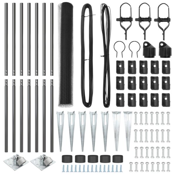 vidaXL Hexagonálny plot sivý 1.2x10 m z ocele – Obrázok 4