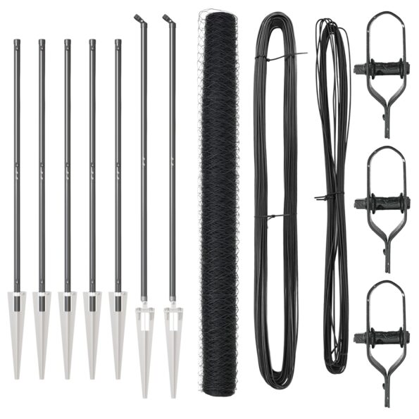 vidaXL Hexagónový plot sivý 1,5x10 m oceľ – Obrázok 2