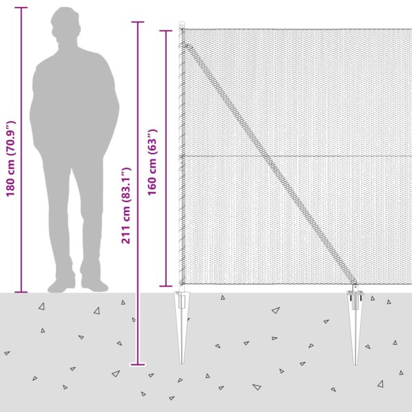 3353215_12.jpg vidaXL Hexagonálna ohrada Sivá 1.6x10 m Oceľ – Obrázok 12