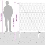 vidaXL Hexagon Fence Sivá 1,6x10 m Oceľ – Obrázok 9