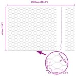 vidaXL Hexagonálne oplotenie Sivé 0,4x25 m Oceľ – Obrázok 13
