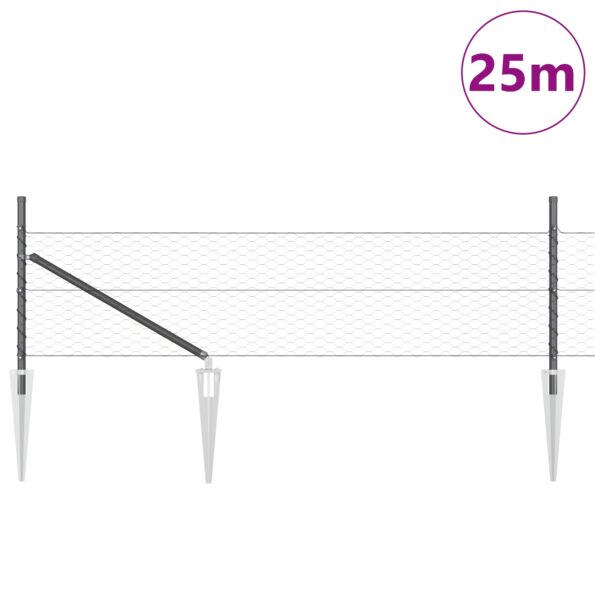 3353221_3.jpg vidaXL Hexagonálne oplotenie Sivé 0,4x25 m Oceľ – Obrázok 3