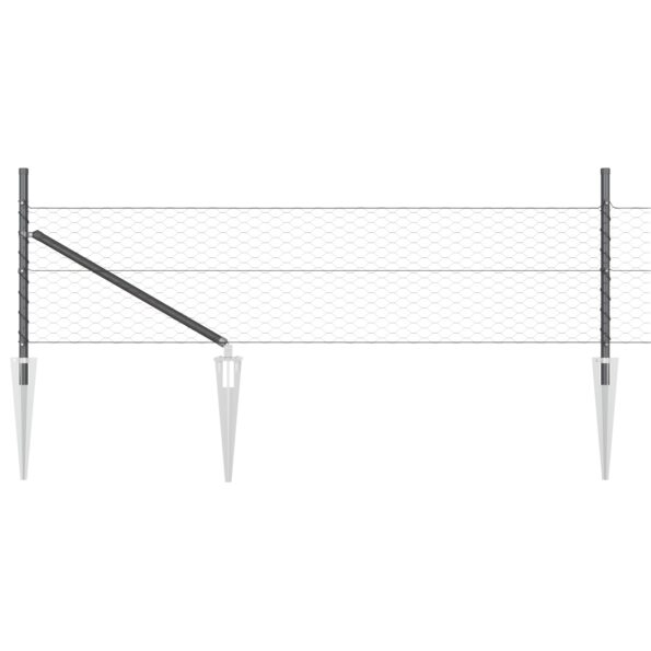 3353221_6.jpg vidaXL Hexagonálne oplotenie Sivé 0,4x25 m Oceľ – Obrázok 6