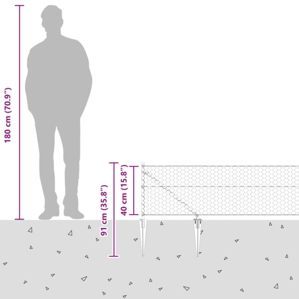 vidaXL Hexagonové oplotenie Sivé 0,4x25 m Oceľ – Obrázok 12