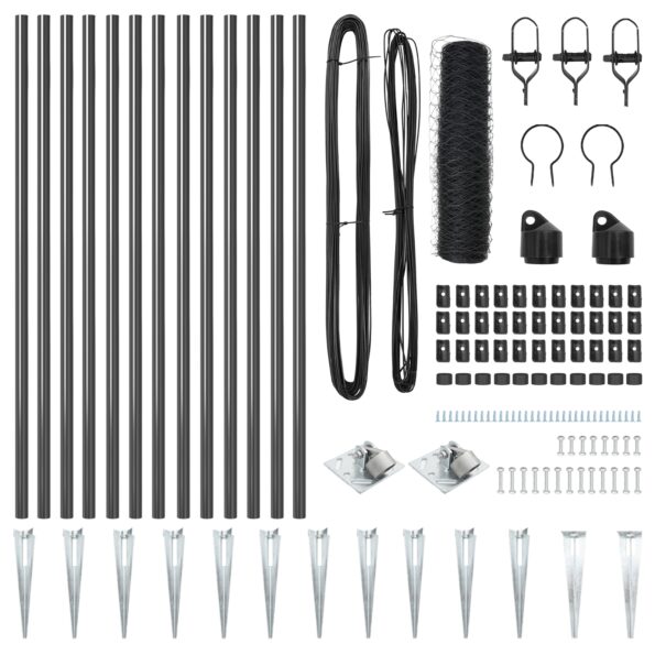 vidaXL Hexagonové oplotenie Sivé 0,4x25 m Oceľ – Obrázok 4