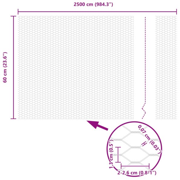 3353227_12.jpg vidaXL hexagonálne oplotenie sivé 0.6x25 m oceľ – Obrázok 12