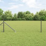 vidaXL Hexagon Fence Grey 0.6x25 m Steel