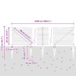 vidaXL Hexagon Fence Grey 0.6x25 m Steel – Obrázok 11