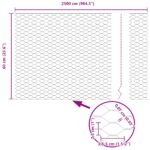 vidaXL Hexagon Fence Grey 0.6x25 m Steel – Obrázok 12