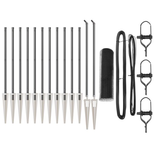 vidaXL Hexagónový plot Sivý 0.8x25 m Oceľ – Obrázok 2