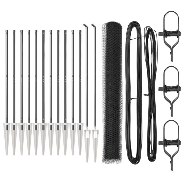 vidaXL súprava oplotenia Súprava 2 Sivá Kov, Plast 25 x 1,2 m Trvácny – Obrázok 2