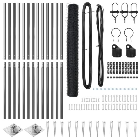 vidaXL Hexagonálne oplotenie Sivé 1.4x25 m Oceľ – Obrázok 3