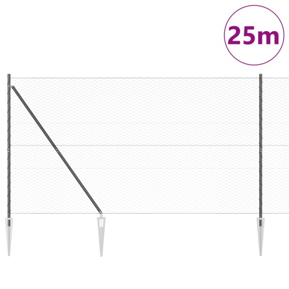 3353249_3.jpg vidaXL Sada oplotenia Sada 2 Sivá Oceľ 25 x 1.5 m Skladací – Obrázok 3