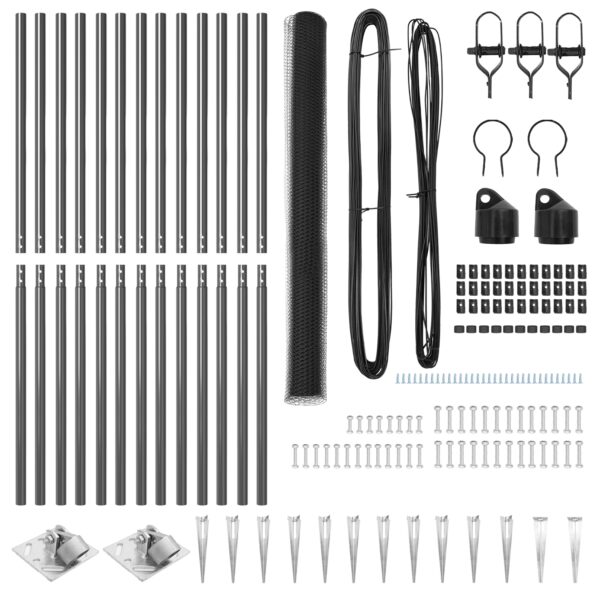 vidaXL hexagonálny sivý plot 1.6x25 m oceľ – Obrázok 4