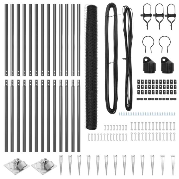 vidaXL Hexagonálne oplotenie Sivé 1.6x25 m Oceľ – Obrázok 4