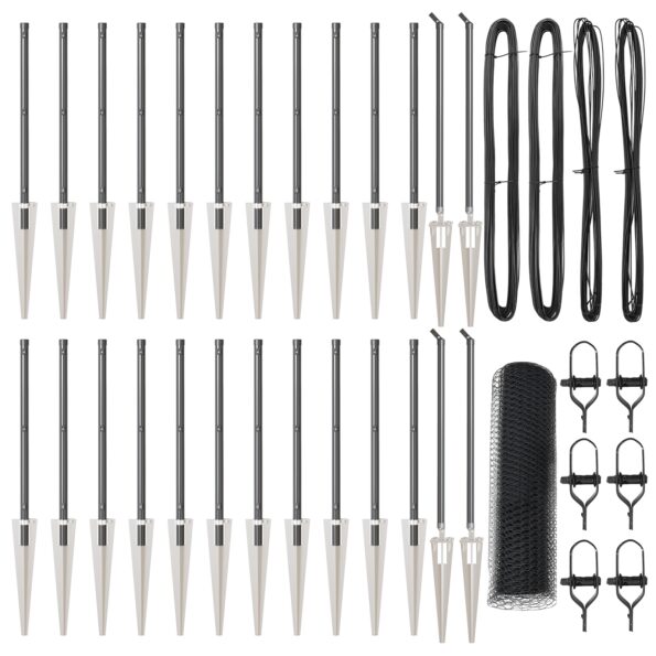 vidaXL Hexagonový plot sivý 0.4x50 m oceľ – Obrázok 2