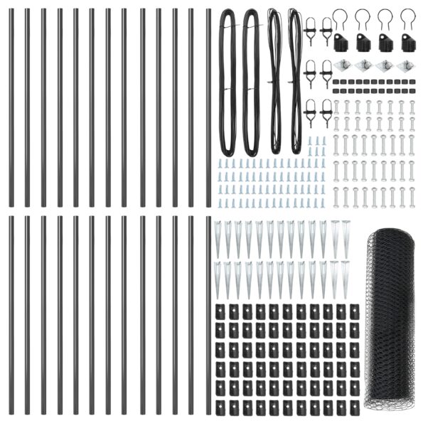 vidaXL Hexagonový plot sivý 0.4x50 m oceľ – Obrázok 4