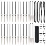 Hexagónová zábrana vidaXL sivá 0.4x50 m oceľ, Stĺpiky zábrany vidaXL s hrotom 13 ks Ø32 mm 60 cm z pozinkovanej ocele – Obrázok 2