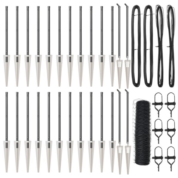 vidaXL hexagonový plot Sivý 0.4x50 m Oceľ – Obrázok 2