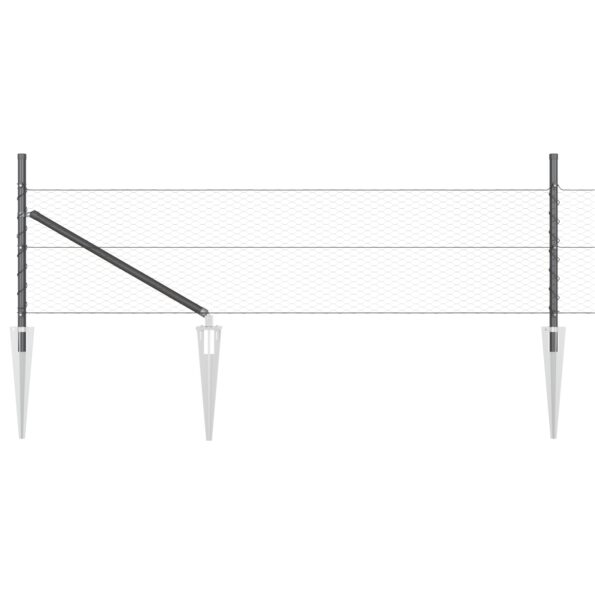 vidaXL Hexagónový plot Sivý 0,5x50 m Oceľ – Obrázok 3